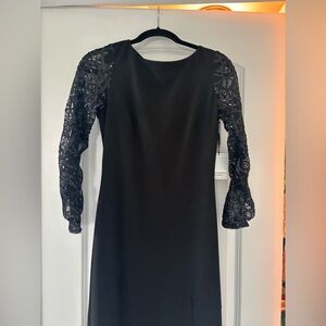 Calvin Klein Black Sheath Dress with Raglan Long Sleeves